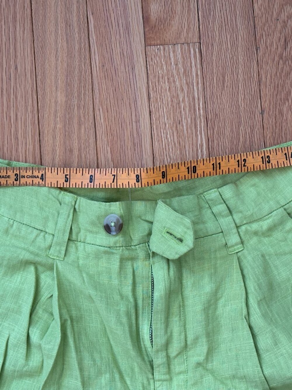 Free People, Suit set with shorts, S, Green linen - Picture 6 of 8